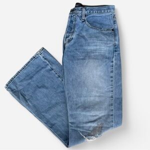 Y2K American Eagle Outfitters Flared Jeans Men’s W28 L32 Distressed Light Wash